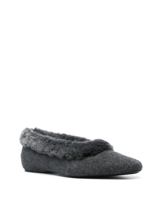Totême  Black Shearling-Lined Ballet Flats