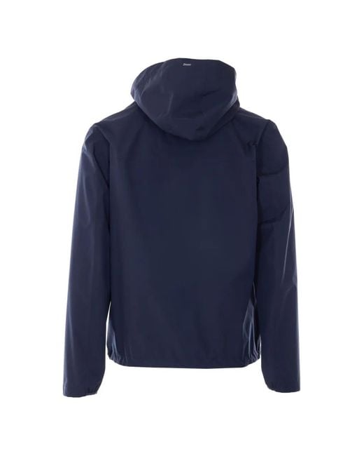 Herno Blue Detachable-Hood Jacket for men