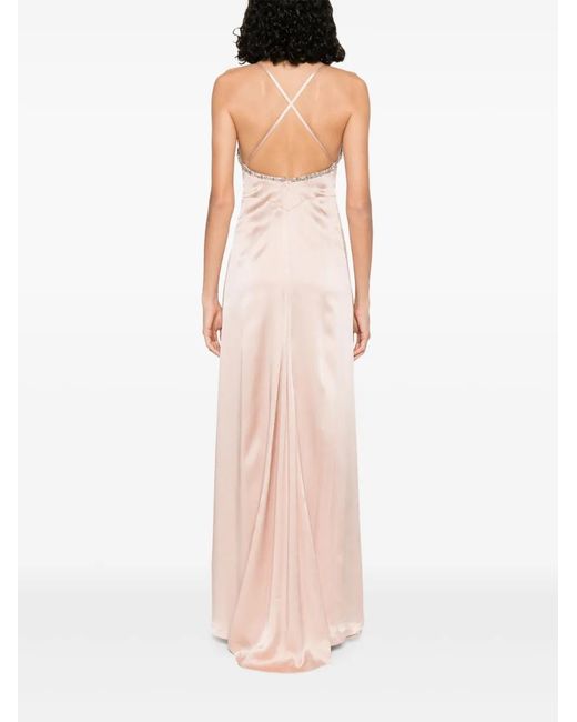 Amen White Satin-Finish Dress