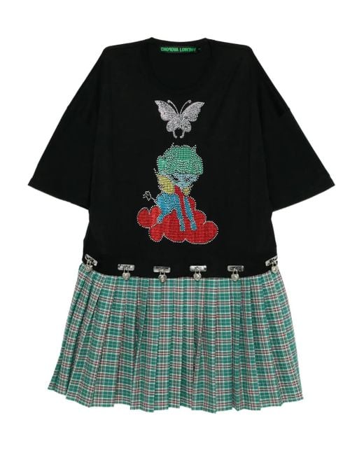 Chopova Lowena Green Spaced Out T-Shirt Dress
