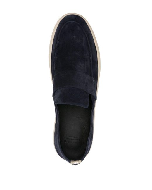 Officine Creative Blue Herbie 001 Suede Loafers for men