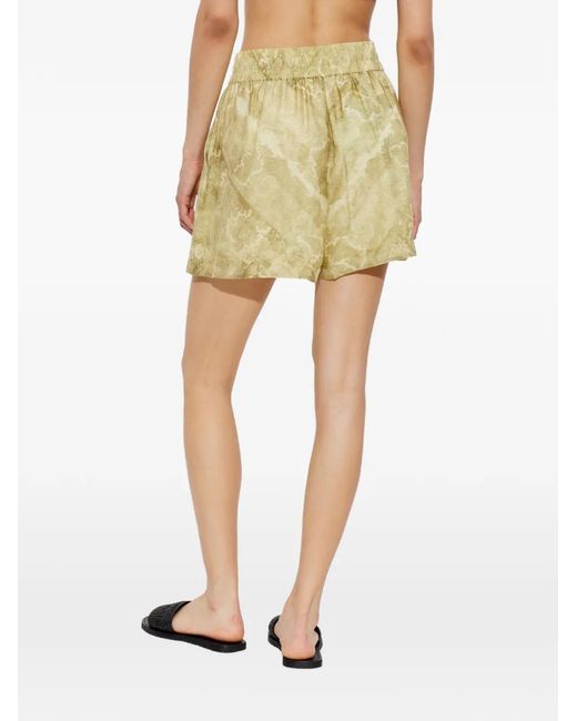 AllSaints Metallic Isla Paisley-Print Shorts