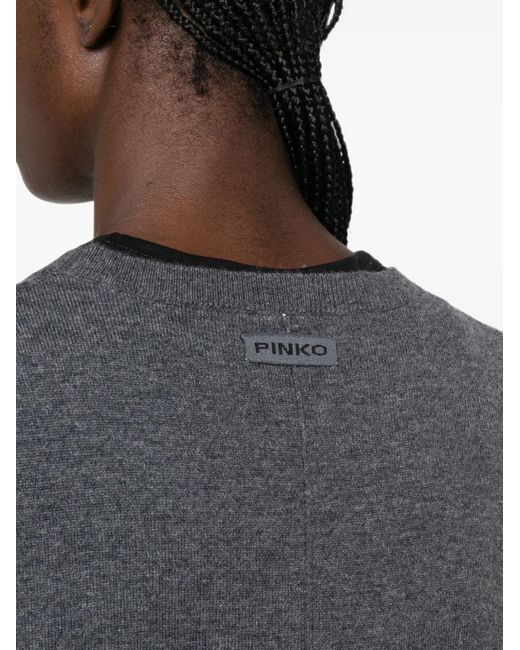 Pinko Gray Knit Sleeveless Sweater