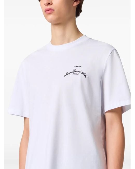 MSGM White Short-Sleeve T-Shirt for men