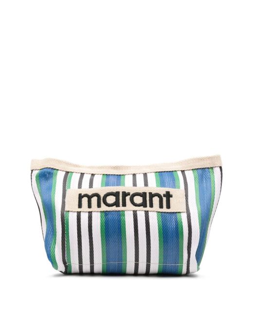 Isabel Marant Blue Powden Striped Clutch Bag