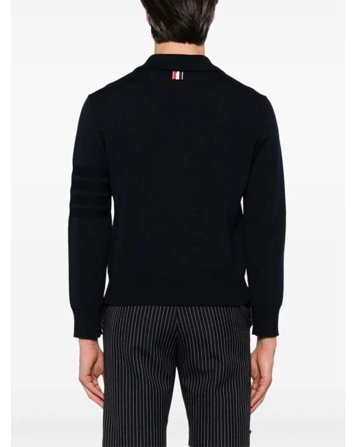 Thom Browne 4-Bar Cardigan Mit Reißverschluss in Blue für Herren