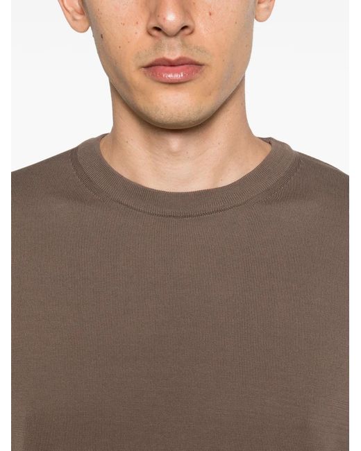 Canali Brown Crew-Neck Sweater for men