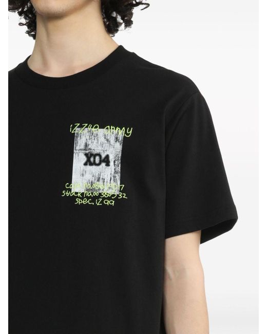 Izzue T-Shirt mit grafischem Print in Black für Herren