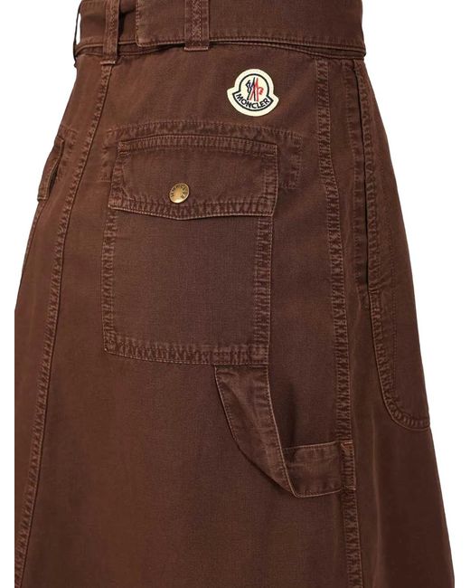 Moncler Brown Midi Buttoned Skirt