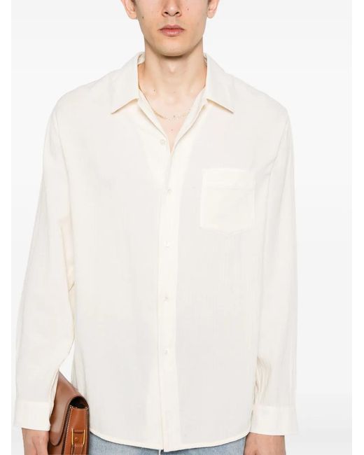 Séfr White Leo Cotton Shirt for men