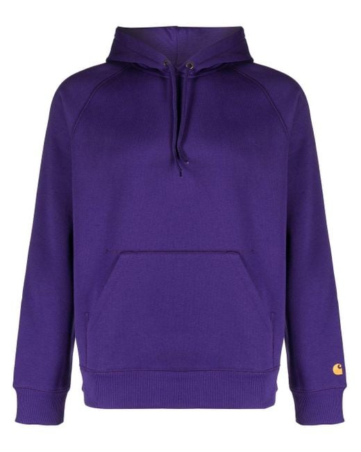 Carhartt Blue Chase Cotton Hoodie for men