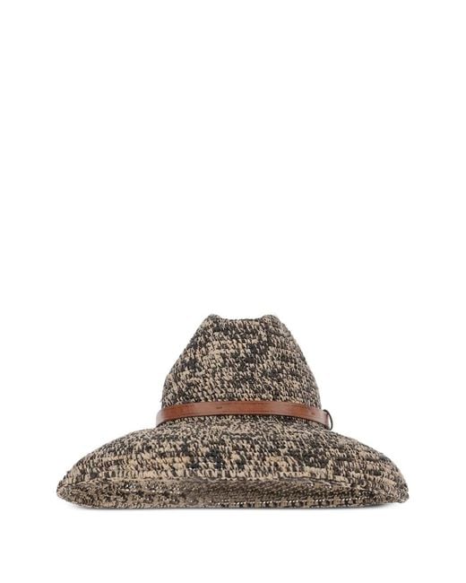 IBELIV Brown Leather-Belt Hat