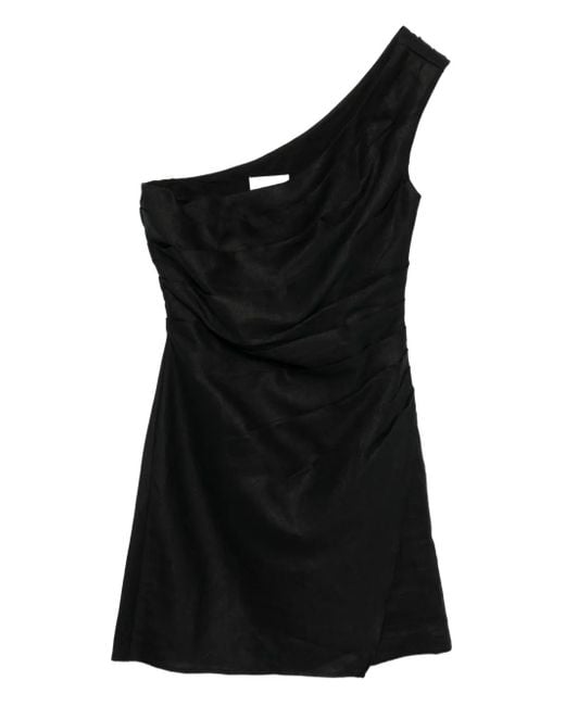 Reformation Ciro Linen Dress in Black | Lyst