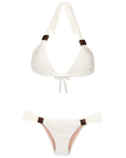 Bikini triangles à dos-nu Adriana Degreas en coloris White