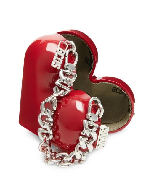 Gcds Red Heart Logo-Chain Tote Bag