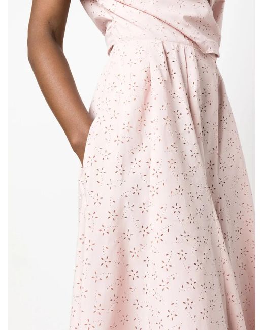 Philosophy Di Lorenzo Serafini Pink Broderie-Anglaise Long Dress