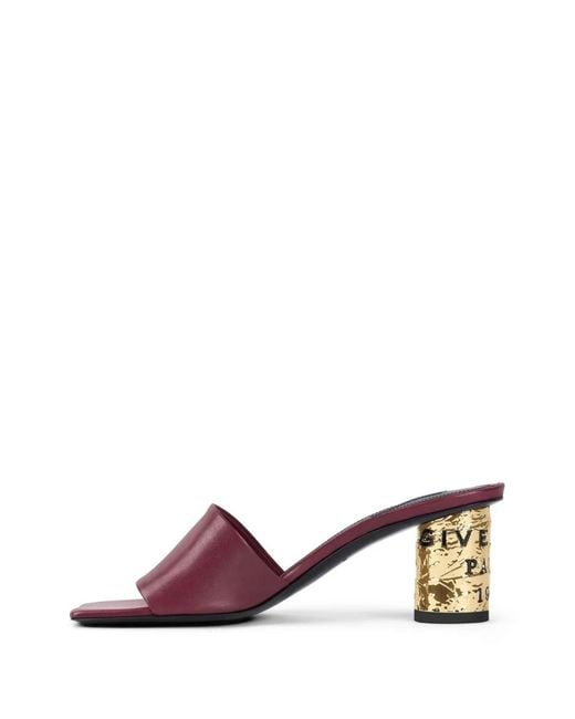 Givenchy Pink Square-Toe Block-Heel Sandals