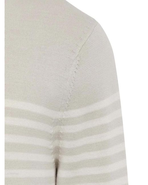 Pull Rayé À Col V Theory pour homme en coloris Gray
