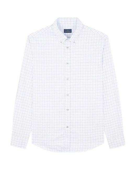 Paul & Shark White Checked Twill Shirt for men