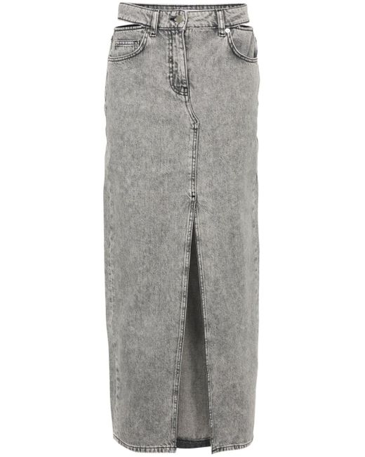 IRO Finji Denim Pencil Maxi Skirt in het Gray