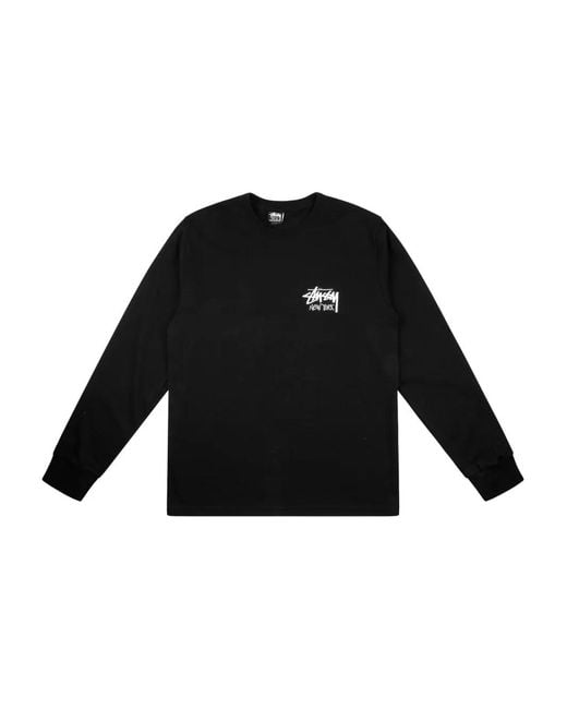 メンズ Stussy New York City Stock ロングTシャツ Black