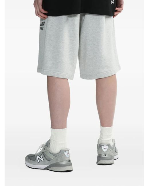 Alpha Industries Gray Logo-Patch Shorts for men