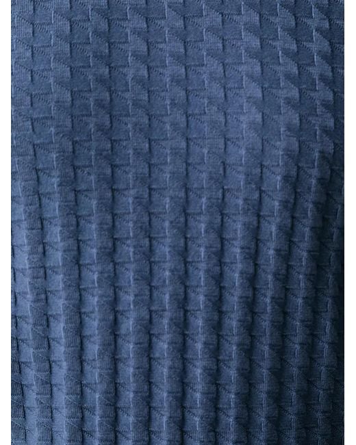 ARMANI EXCHANGE Blue Basket-Weave Crew-Neck Sweater for men