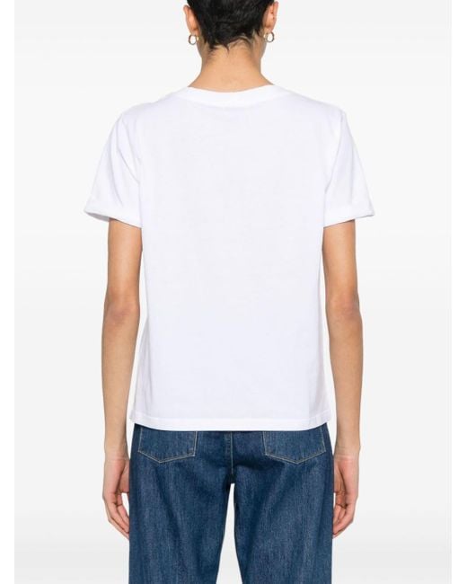 Camiseta con logo bordado Sandro de color White