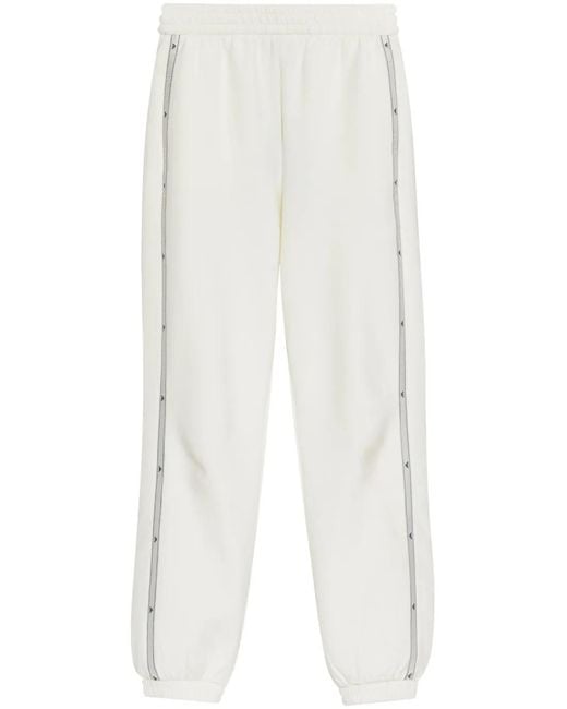 Emporio Armani White Logo-Detailed Stretch-Cotton Track Pants
