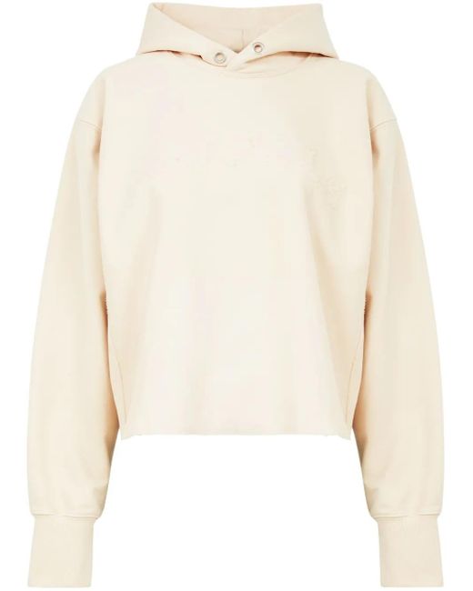 Maison Margiela Natural Logo-Embroidered Cotton Hoodie