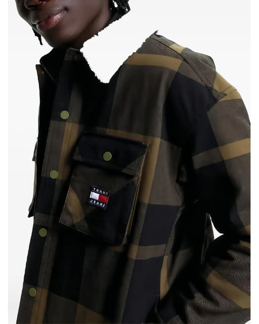 Tommy Hilfiger Black Check-Pattern Shirt Jacket for men