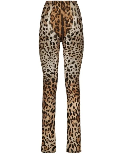 Dolce & Gabbana Kim Dolce&gabbana レオパード フレアパンツ Natural