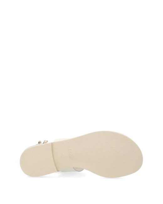 Frau White Double-Strap Leather Sandals
