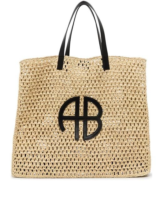 Anine Bing Large Rio Woven Tote Bag in Brown | Lyst UK