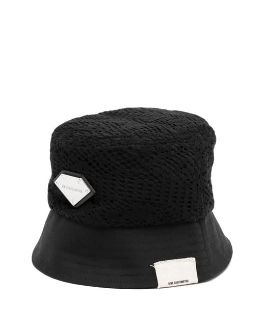 FIVE CM Black Logo-Patch Bucket Hat for men