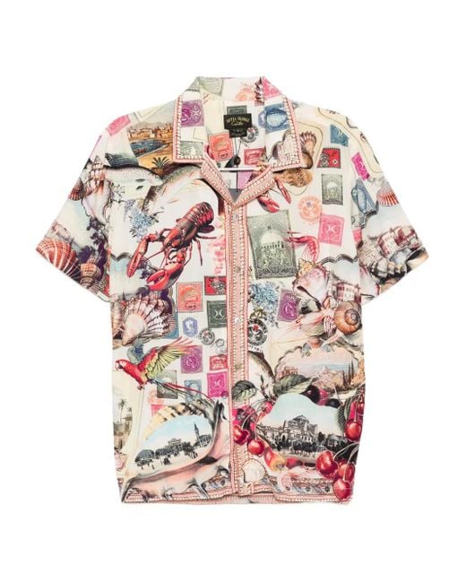Camiseta Notes From The Road Camilla de hombre de color Pink