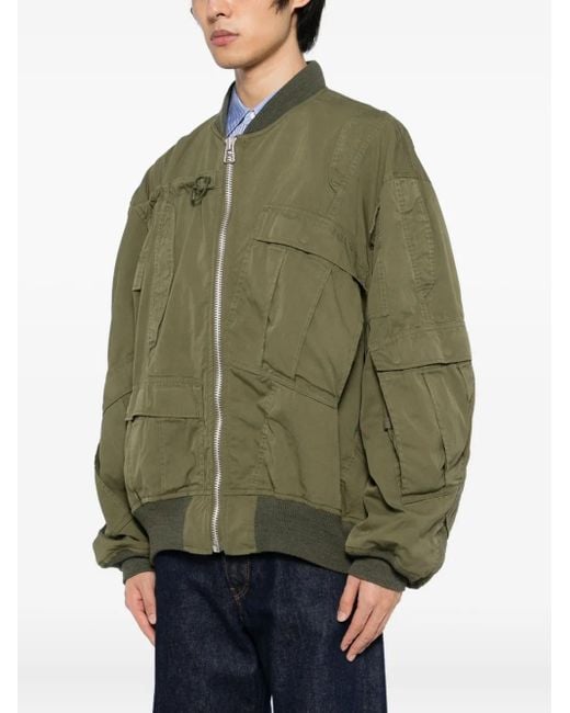 Junya Watanabe Green Multi-Pocket Bomber Jacket for men