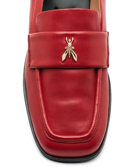 Patrizia Pepe Red Square-Toe Loafers