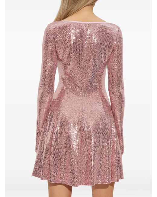 Versace Jeans Couture Pink Dress With Shimmering Sequins,