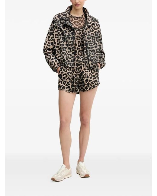 P.E Nation Black Leopard-Print Jacket