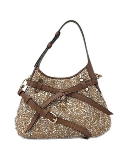 Borbonese Brown Mini Halo Shoulder Bag
