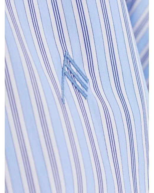 The Attico Blue Striped Embroidered Shirt