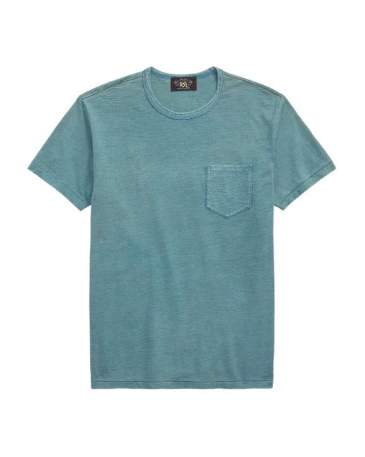 メンズ RRL スラブ Tシャツ Blue