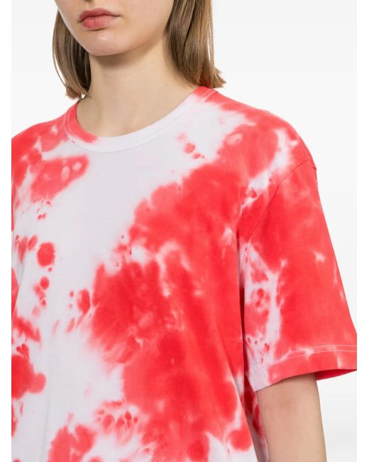 Comme des Garçons Red T-Shirt À Effet Tie Dye