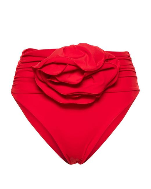 Magda Butrym Red Floral-appliqué Bikini Bottom