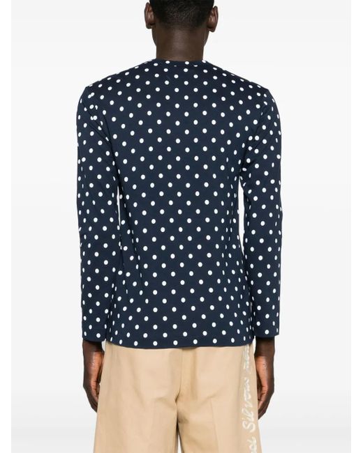 COMME DES GARÇONS PLAY Blue And Cotton T-Shirt
