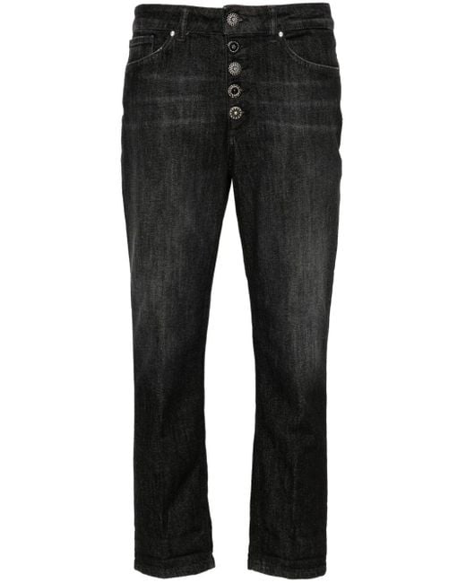 Dondup Black Koons Mid-rise Cropped Jeans