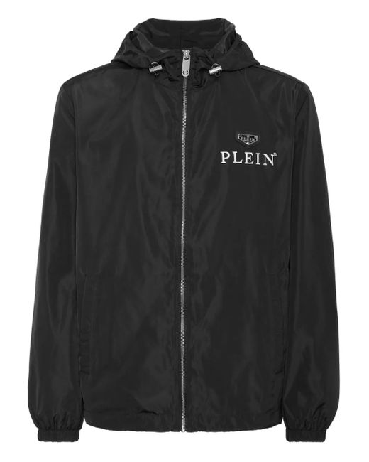Philipp Plein Black Nylon Windbreaker for men