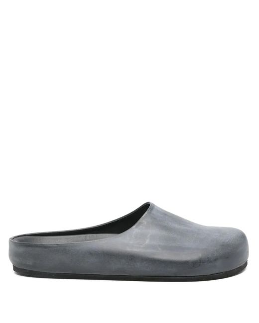 Represent Gray Leather Slip-On Mules for men