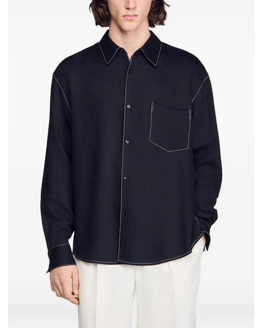 Sandro Black Loose-Fit Shirt for men